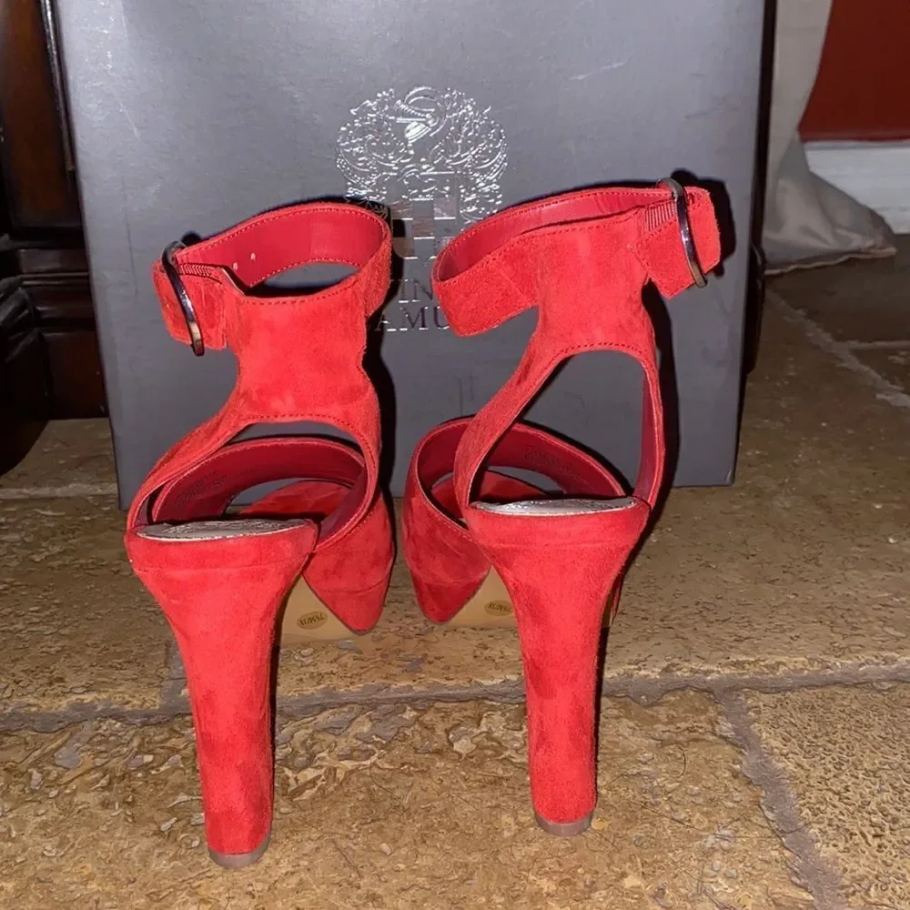 Vince Camuto Red Suede Heels